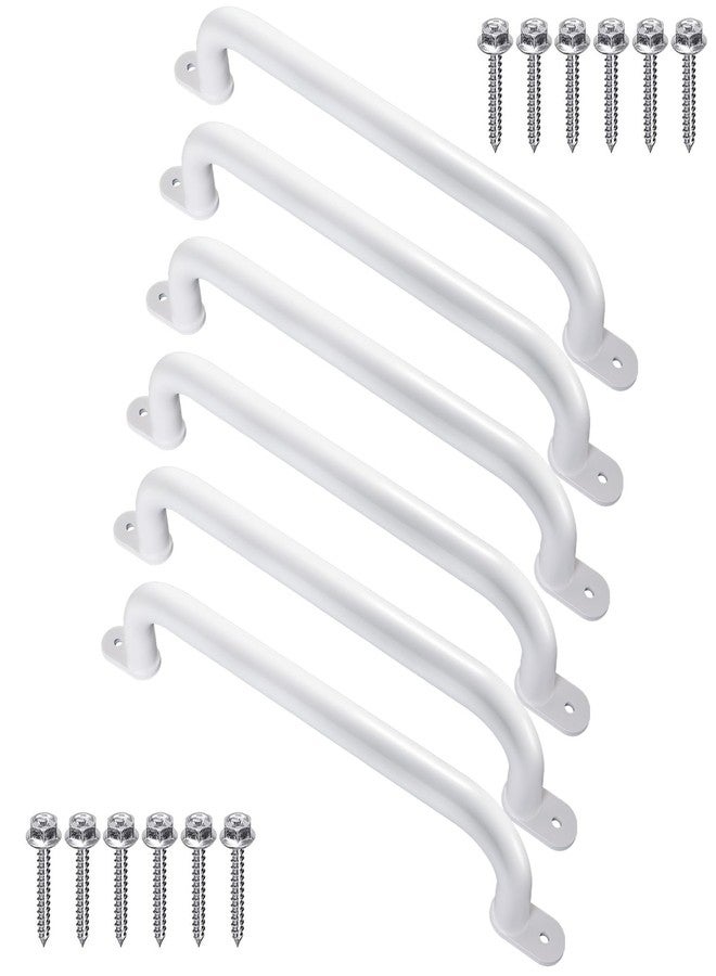 Purife 17 Inch Pack of 6 White Metal Playground Safety Handles - Playset Grab Handles, Swing Sets Hand Grips Grab Rail, Kids Monkey Bar for Indoor Playroom - Image 1